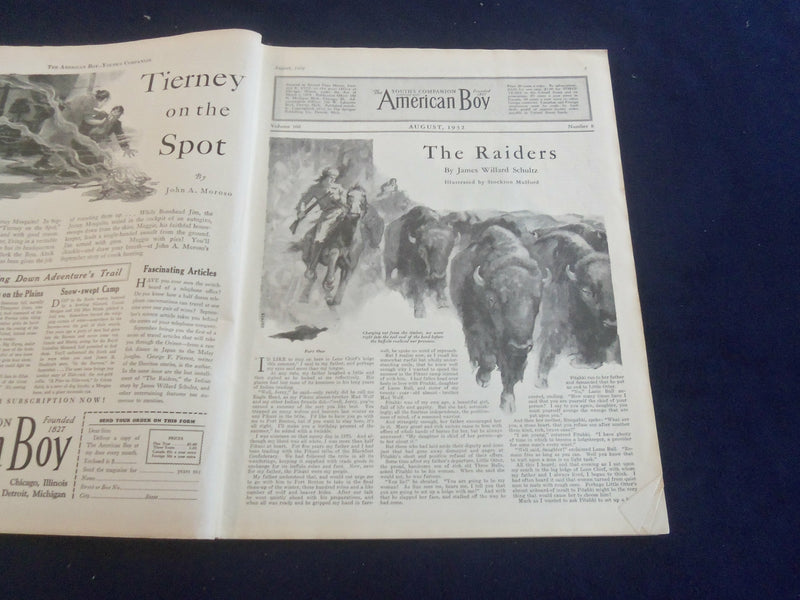 1932 AUGUST AMERICAN BOY MAGAZINE - THE RAIDERS BY JAMES SCHULTZ - ST 7071
