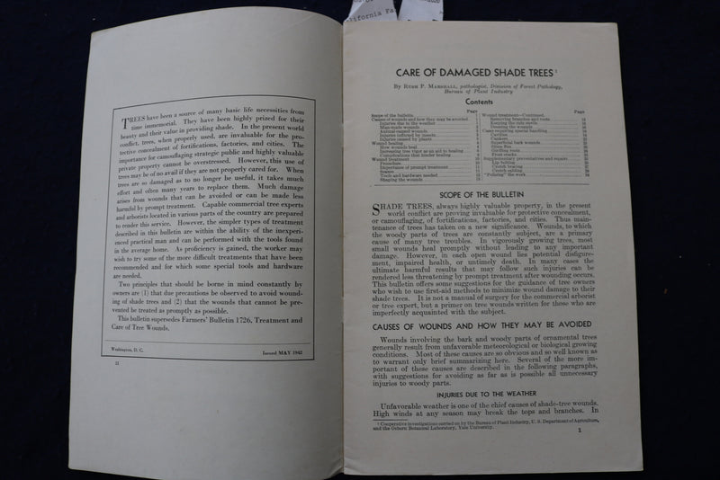 1942 & 1948 SHADE TREES CARE & COMMON DISEASES SOFTCOVER BOOKS -LOT OF 2- K 1414