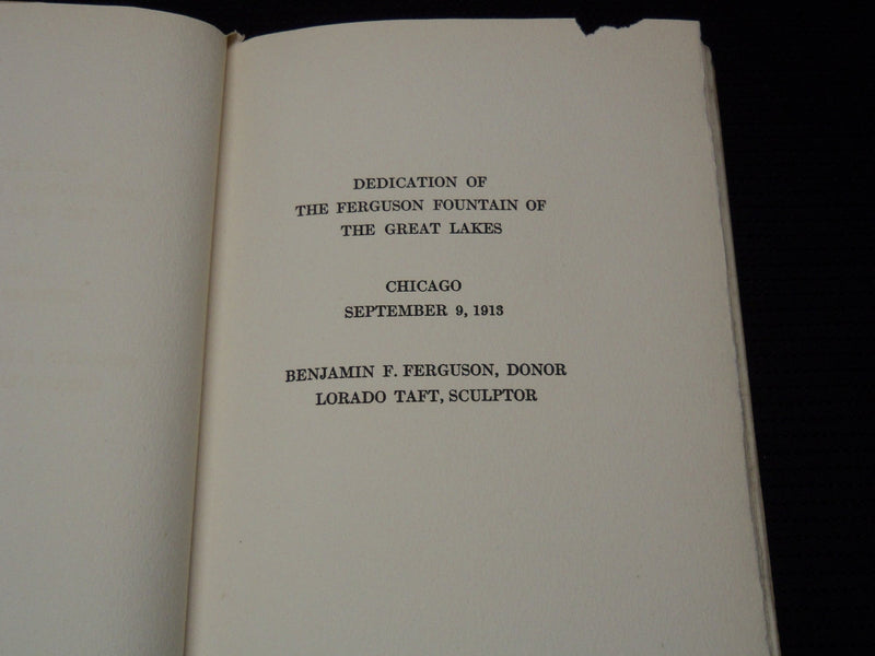 1913 FERGUSON FOUNTAIN DEDICATION OF GREAT LAKES - CHICAGO - J 7956