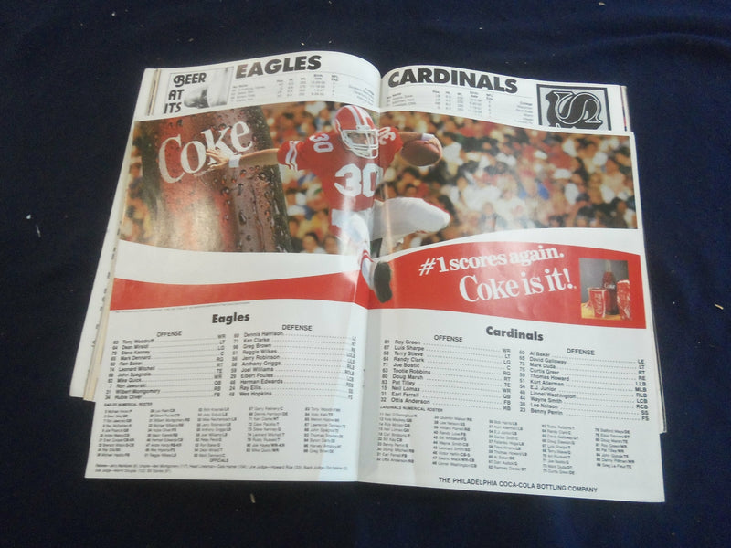 1984 OCT 28 GAMEDAY MAGAZINE- PHILADELPHIA EAGLES VS ST. LOUIS CARDINALS- F 250J