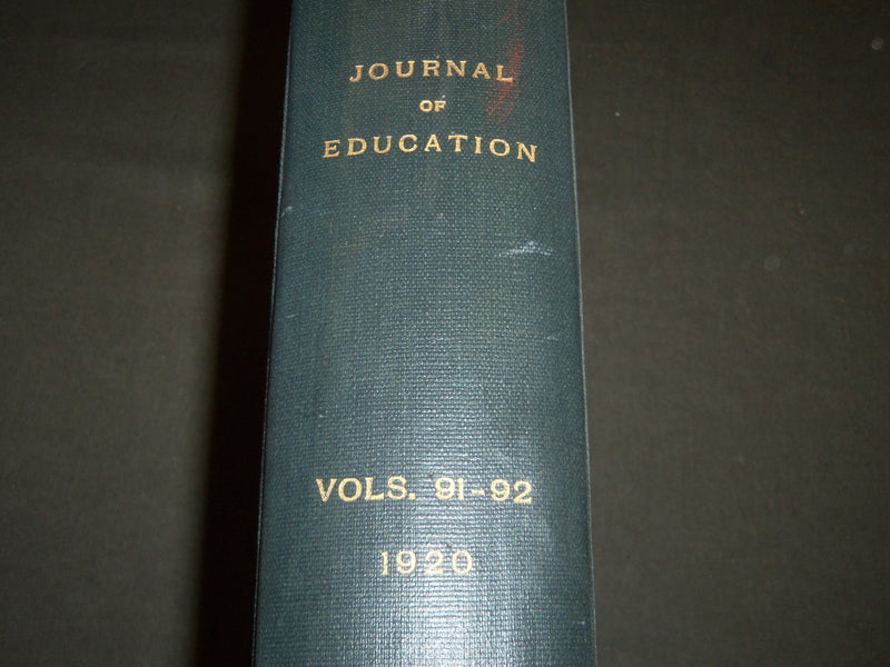 1920 JANUARY-DECEMBER JOURNAL OF EDUCATION BOUND VOLUME - COMPLETE YEAR - R 930