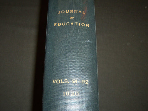 1920 JANUARY-DECEMBER JOURNAL OF EDUCATION BOUND VOLUME - COMPLETE YEAR - R 930