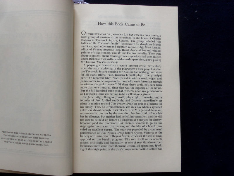 1938 A TALE OF TWO CITIES HARDCOVER BOOK BY CHARLES DICKENS - HERITAGE - KD 8639