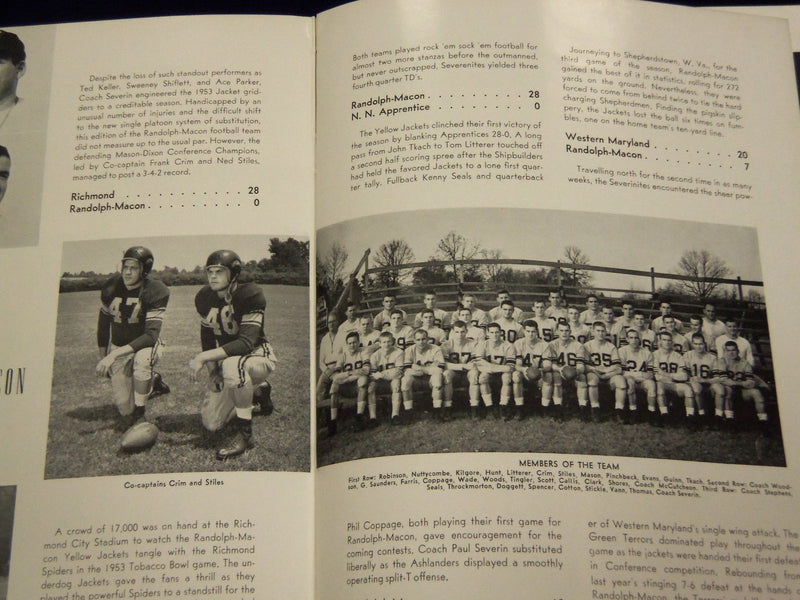 1954 THE YELLOW JACKET RANDOLPH-MACON COLLEGE YEARBOOK - ASHLAND VA - YB 748