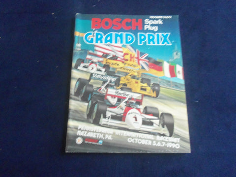 1990 OCTOBER 5-7 BOSCH SPARK PLUG GRAND PRIX RACING PROGRAM - SP 3990X