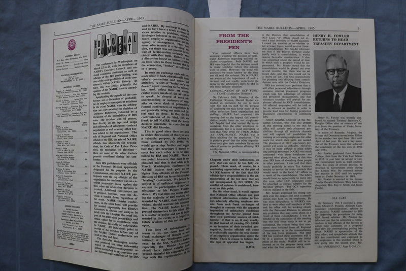 1965 APRIL THE NAIRE BULLETIN - E 26444