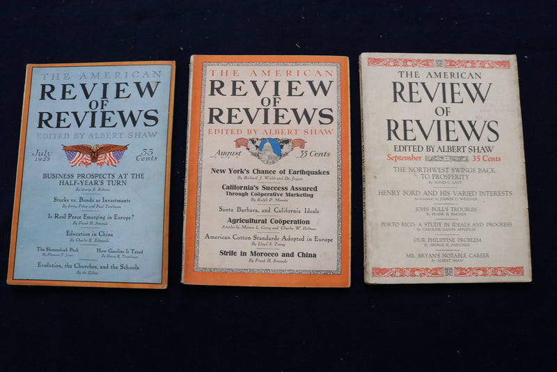 1925 AMERICAN REVIEW OF REVIEWS MAGAZINE - COMPLETE YEAR - LOT OF 12 - O 3305