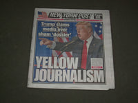 2017 JANUARY 12 NEW YORK POST NEWSPAPER - TRUMP SLAMS MEDIA OVER SHAM DOSSIER
