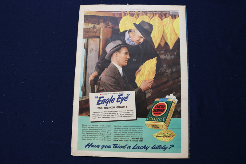 1939 AUG 27 SUNDAY NEWS PICTURE NEWSPAPER -RAY MILLAND- ITALY COLOR MAP- E 22701