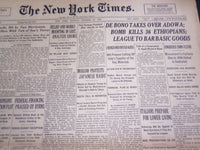 1935 OCTOBER 14 NEW YORK TIMES - DE BONO TAKES OVER ADOWA - NT 4870