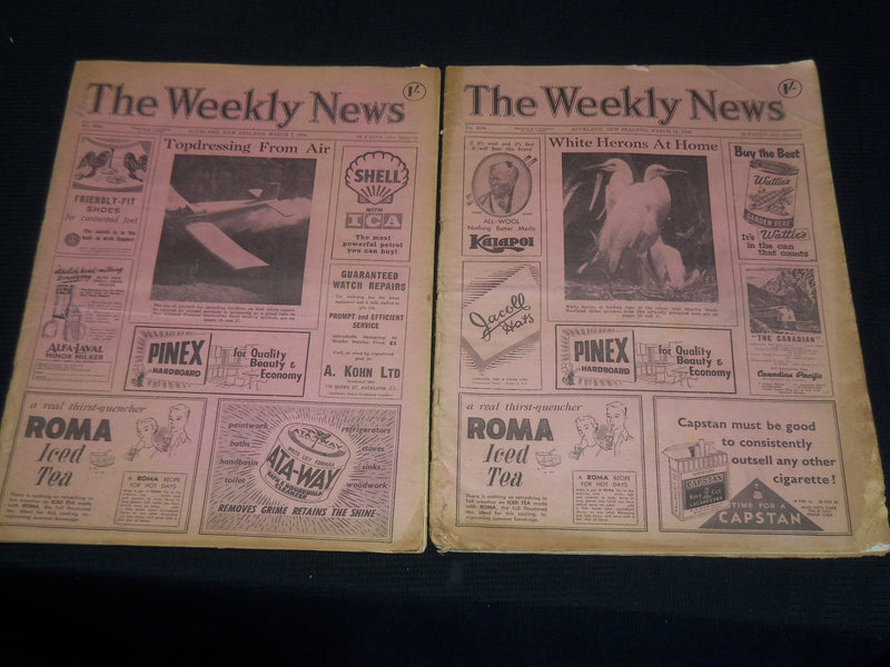 1956 THE WEEKLY NEWS AUCKLAND NEW ZEALAND NEWSPAPER LOT OF 3 ISSUES - NP 1346