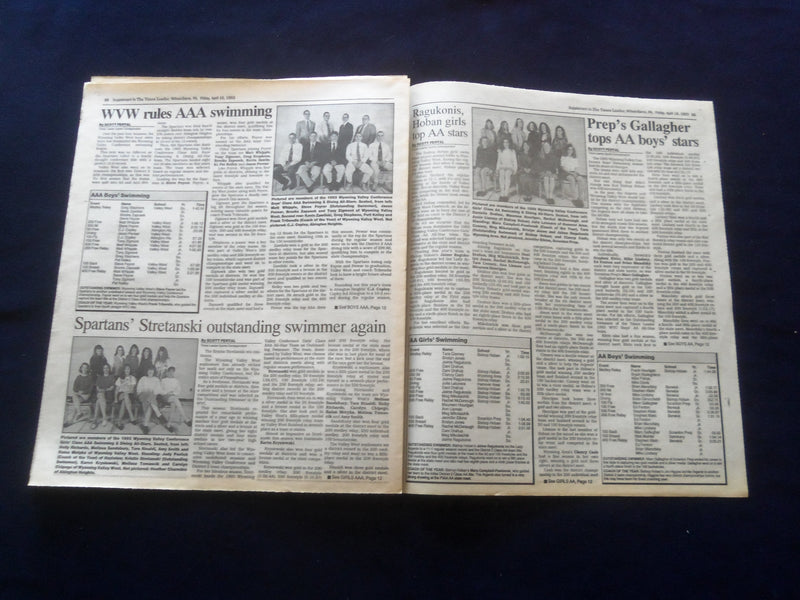 1993 APRIL 16 TIMES LEADER SPECIAL SECTION-WILKES-BARRE-WINTER ALL-STARS-NP 6185