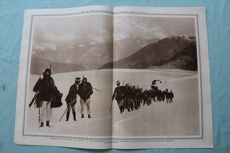 1915 FEB 18 NEW YORK TIMES MID-WEEK PICTORIAL - BLACK WATCH REGIMENT - NP 9128