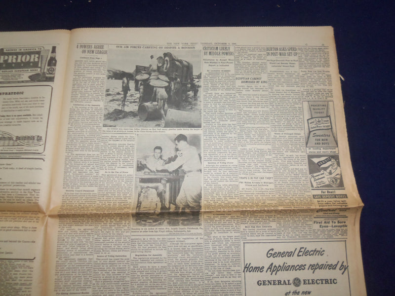 1944 OCT 9 NEW YORK TIMES - U.S. VISE GRIPS AACHEN; 3D ARMY LASHES OUT - NP 6636