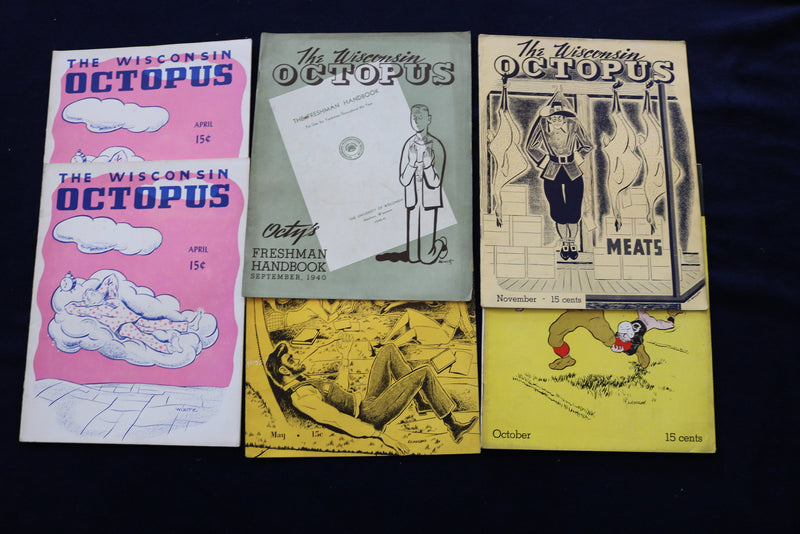 1940 THE WISCONSIN OCTOPUS MAGAZINE - UNIVERSITY OF WISCONSIN -LOT OF 6 - O 3398