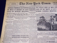 1946 FEBRUARY 8 NEW YORK TIMES - TRUMAN PROMISES RATIONING OF MEAT - NT 2323