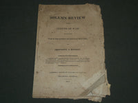 1815 CUSTOM OF WAR - A SOLEMN REVIEW BOOK - PROPOSING A REMEDY - J 4744