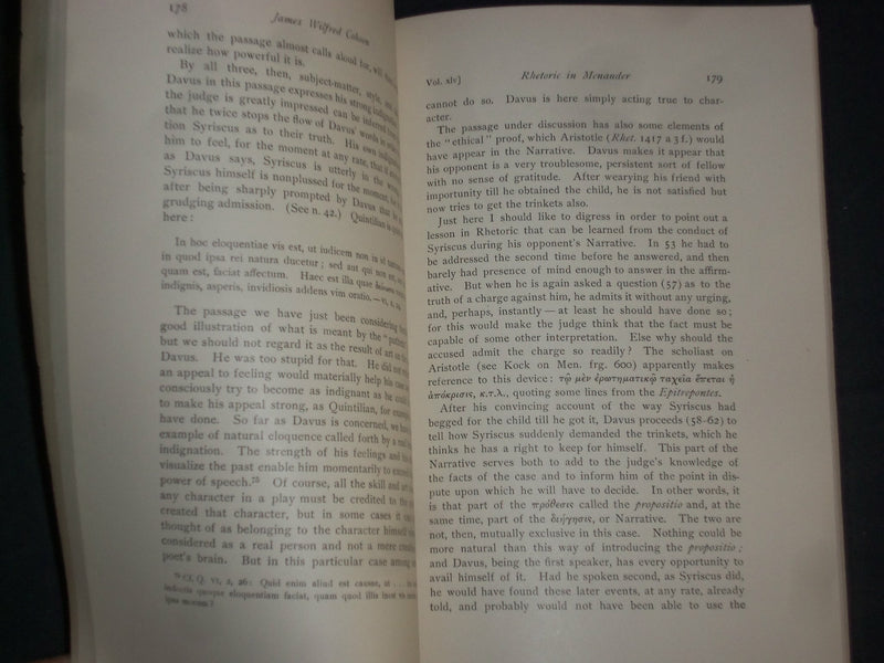 1915 RHETORICAL STUDIES IN ARBITRATION SCENE OF MENANDER'S EPITREPONTES - J 4525