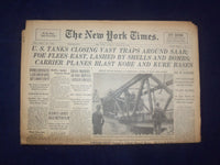 1945 MARCH 20 NEW YORK TIMES -U.S. TANKS CLOSING VAST TRAPS AROUND SAAR- NP 6671