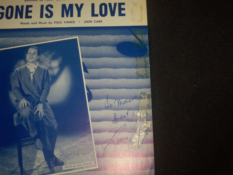 PERRY COMO GONE IS MY LOVE AUTOGRAPHED SHEET MUSIC - AM 82