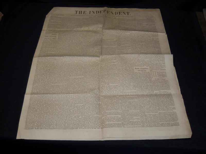 1849 DECEMBER 20 THE INDEPENDENT NEWSPAPER - ZULUS - VOLUME 1 NO. 55 - NP 3879L