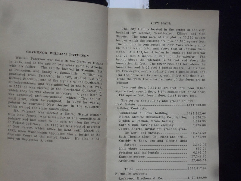 1929 MANUAL OF THE CITY OF PATERSON NEW JERSEY 1929 HARDCOVER BOOK - KD 8849