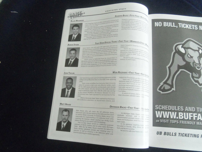 2006 OCTOBER 7 FOOTBALL PROGRAM - UNIV AT BUFFALO VS BALL STATE UNIV - SP 1216H