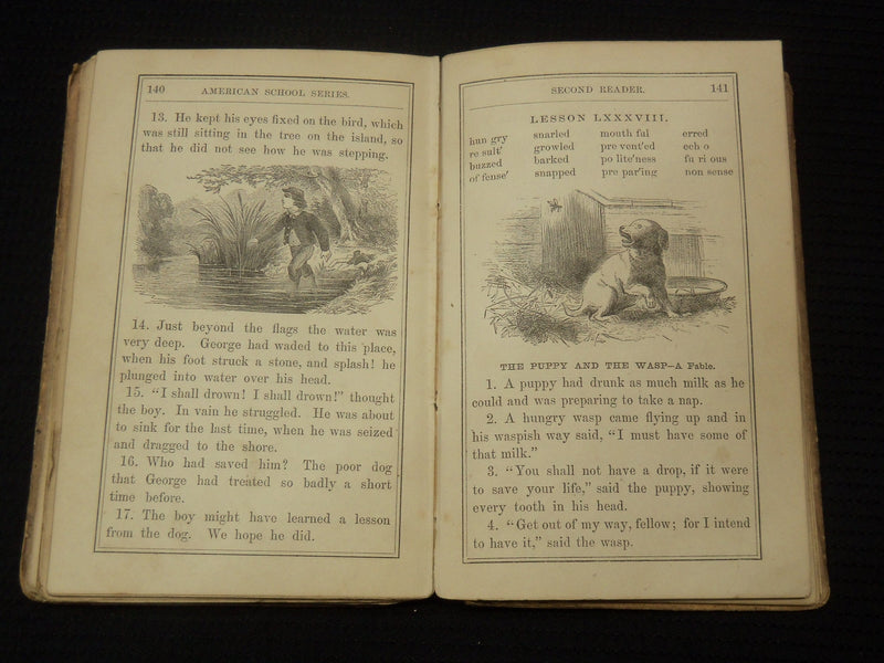 1870 BUTLER'S SECOND SCHOOL READER BOOK BY NOBLE BUTLER - K 2182
