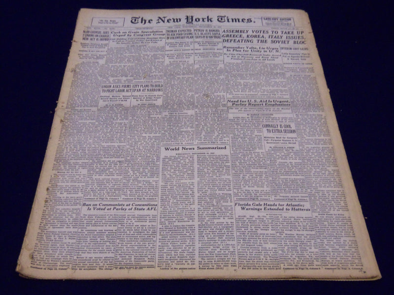 1947 SEPT 24 NEW YORK TIMES - PETKOV IS HANGED U. S. BLASTS SOFIA - NT 122