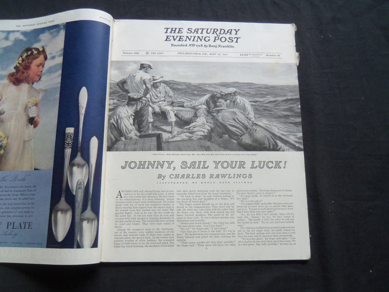 1937 MAY 22 THE SATURDAY EVENING POST MAGAZINE - ILLUSTRATED COVER - SP 1694