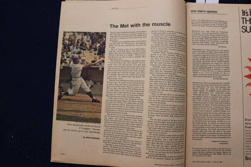 1968 JUNE 30 SUNDAY NEWS COLOROTO MAGAZINE - OLD GLORY - RON SWOBODA - E 23228