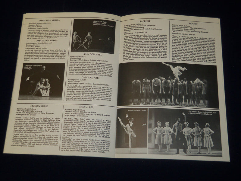 1983 KUNGL TEATERNS BALETT - THE ROYAL SWEDISH BALLET PROGRAM - OPERAN - J 5072