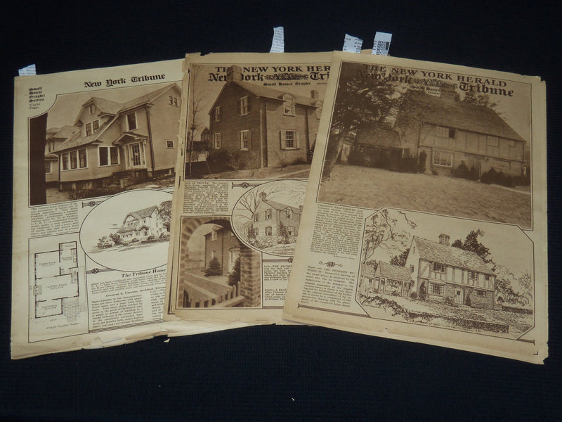 1924-1925 NEW YORK TRIBUNE SMALL HOUSE GRAPHIC SECTIONS LOT OF 3 - NP 8943