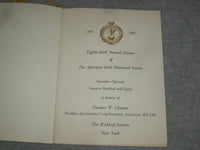 1980 NOVEMBER 15 THE AMERICAN IRISH HISTORICAL SOCIETY - 83RD ANNUAL - ST 6865