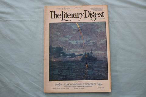 1919 AUGUST 30 THE LITERARY DIGEST MAGAZINE - THE SIGNAL COVER - E 26622