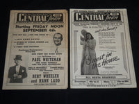 1942 CENTRAL THEATRE PROGRAMS LOT OF 3 ISSUES - PASSAIC, NEW JERSEY - J 5801