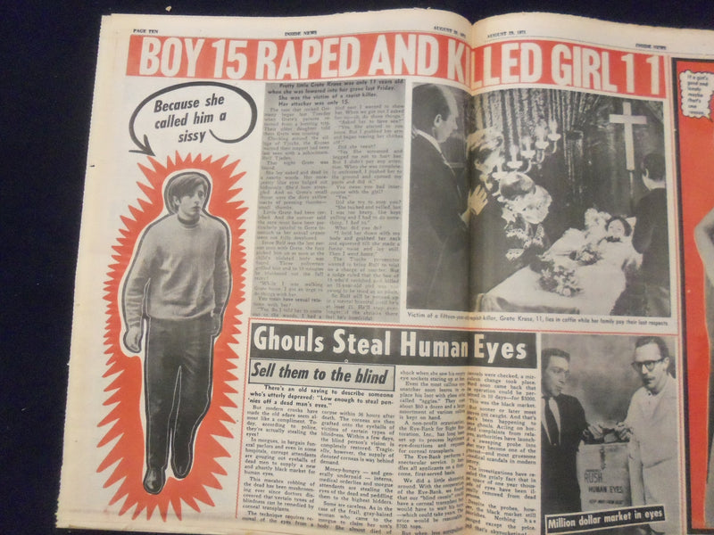 1971 AUGUST 29 INSIDE NEWS NEWSPAPER - SISTER IS MOTHER OF HIS 3 KIDS - NP 7296