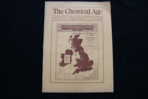 1924 JUNE 14 THE CHEMICAL AGE MAGAZINE - UNITED ALKALI CO. LTD. COVER - SP 4924W