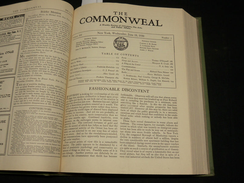 1930 MAY-OCTOBER THE COMMONWEALTH MAGAZINE BOUND VOLUME NO. 12 - R 384