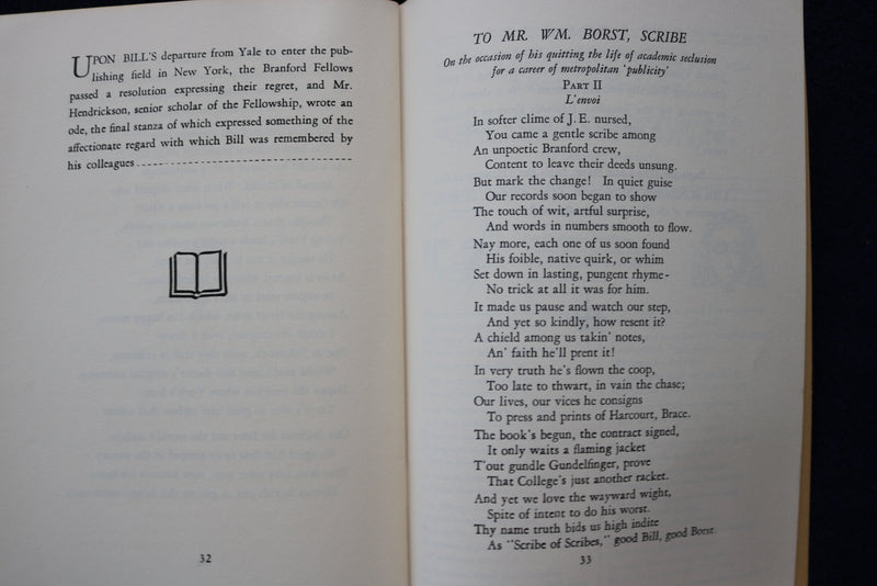 1957 THE ODES OF WILLIAM A. BORST SOFTCOVER BOOK - K 1465