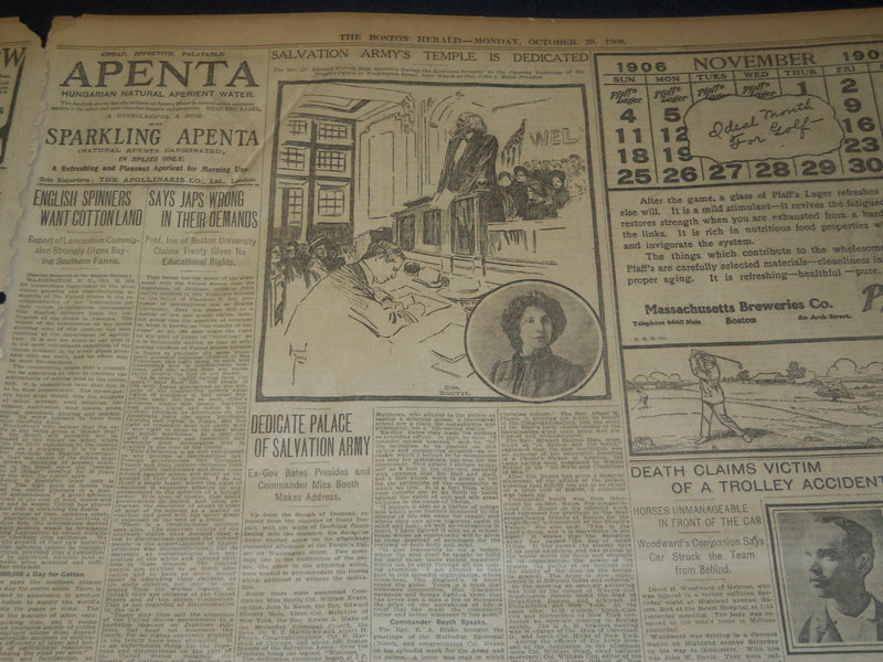 1906 OCTOBER 29 THE BOSTON HERALD - STORY OF MRS. EDDY'S DEATH DENIED - BH 92