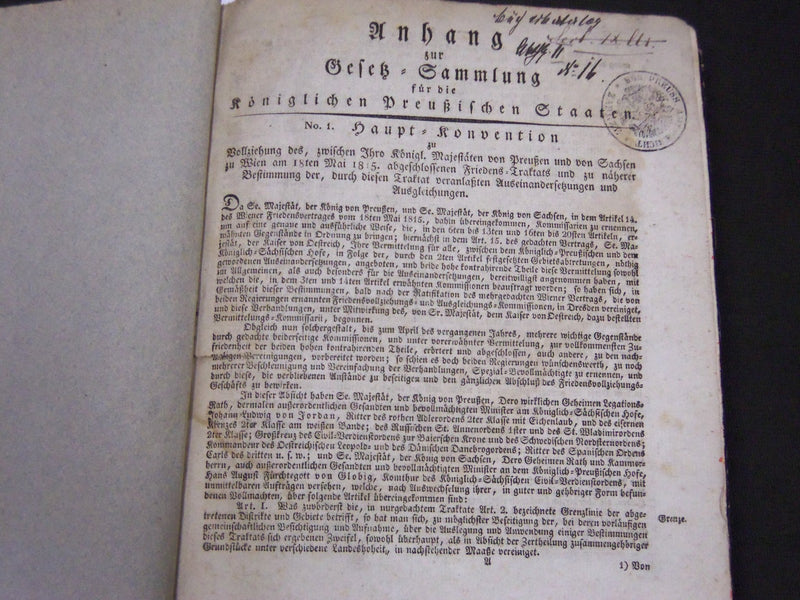 1830 ANHANG ZUR OEFER SAMMLUNG FUR DIE KONIGLICHEN PREUBISCHEN STAATEN - KD 35