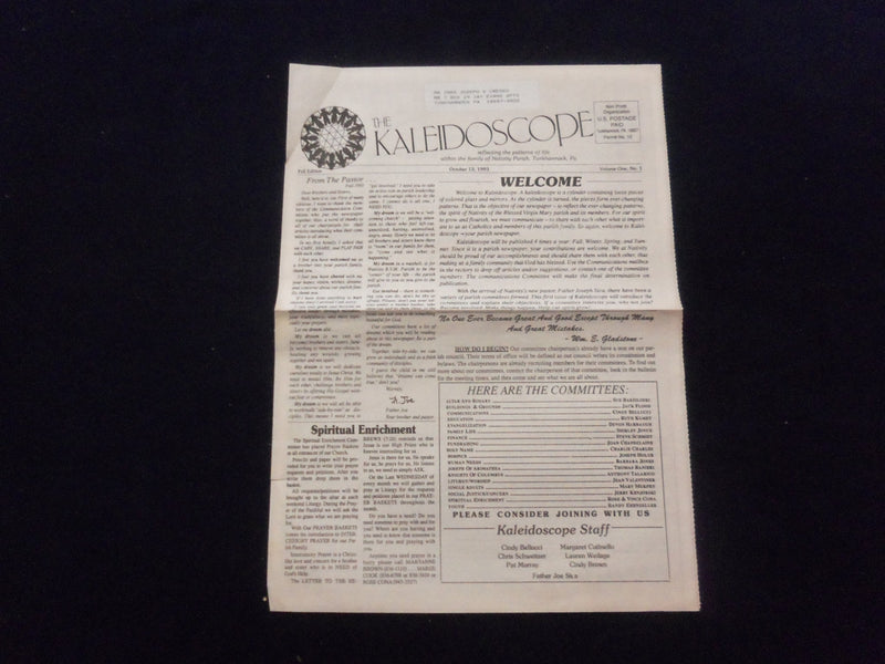 1993 OCOBER 12 THE KALEIDOSCOPE NEWSPAPER - TUNKHANNOCK, PA - NP 6215
