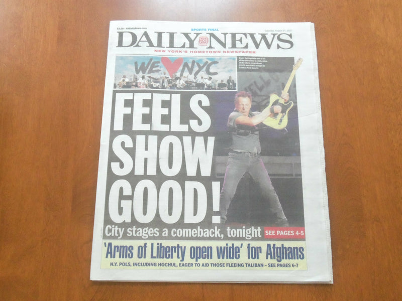 2021 AUGUST 21 NEW YORK DAILY NEWS NEWSPAPER - NYC STAGES COMBACK CONCERT