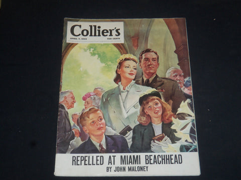 1945 APRIL 7 COLLIER'S MAGAZINE - COCA-COLA AD ON BACK COVER - SP 7828