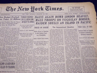 1940 DECEMBER 28 NEW YORK TIMES - NAZIS AGAIN BOMB LONDON HEAVILY - NT 321