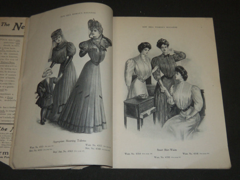 1907 FEBRUARY NEW IDEA WOMAN'S MAGAZINE - COLOR FASHION - ILLUSTRATIONS - ST 253