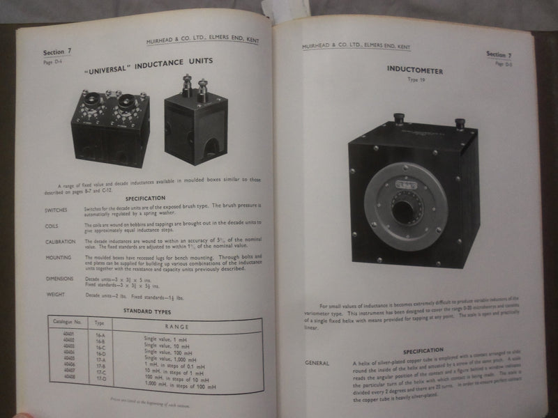 1935 MUIRHEAD & CO. LTD EQUIPMENT CATALOG - PUBLISHED IN UNITED KINGDOM - K 258