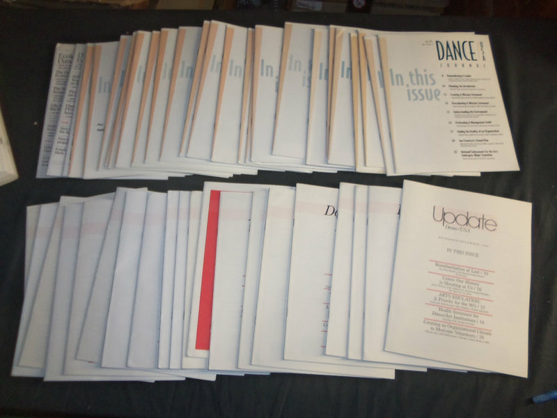 1982-2005 UPDATE DANCE/USA - DANCE/USA JOURNAL - LOT OF 97 ISSUES - O 3145