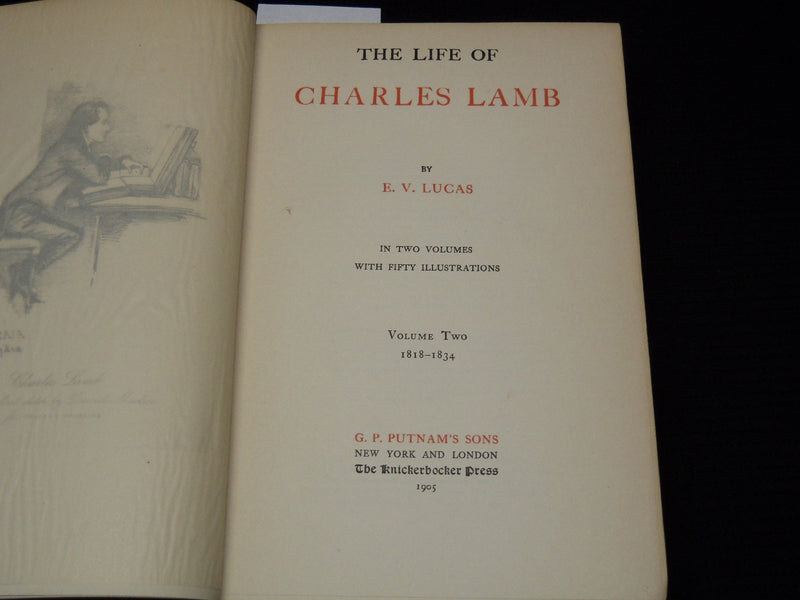 1905 THE LIFE OF CHARLES LAMB BY E. V. LUCAS VOLUME 1 & 2 - KD 7806